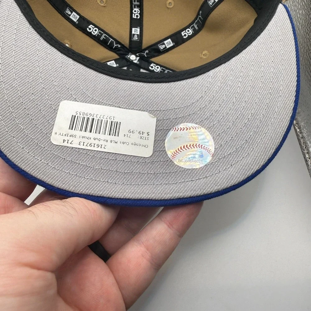 New Era 59FIFTY Chicago‎ Cubs Brown/Blue MLB Fitted Hat Size 7 1/4